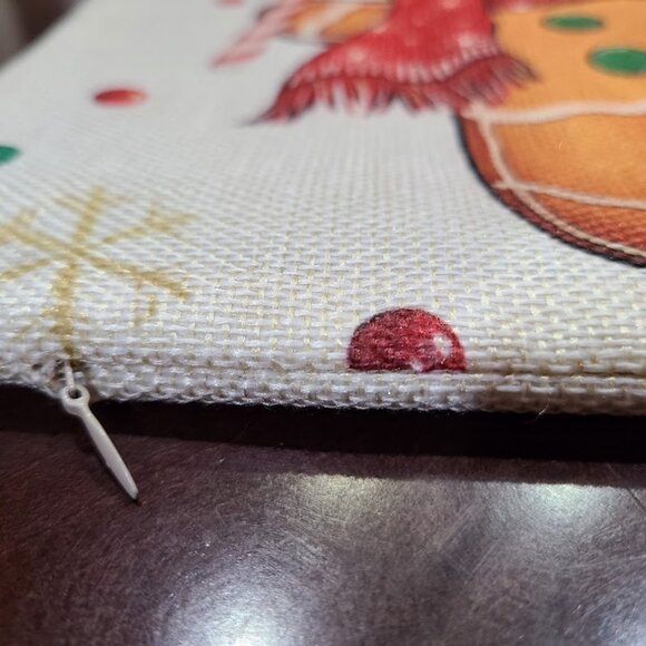 Christmas Pillow Cover Lumbar Decorative Case Holiday Xmas Gingerbread Decor - Picture 8 of 13